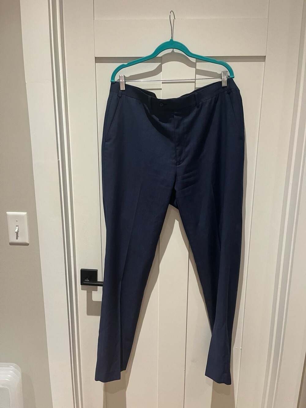 Lauren Ralph Lauren Navy Blue Natural Stretch Wool Blend Total Freedom Dress Pan